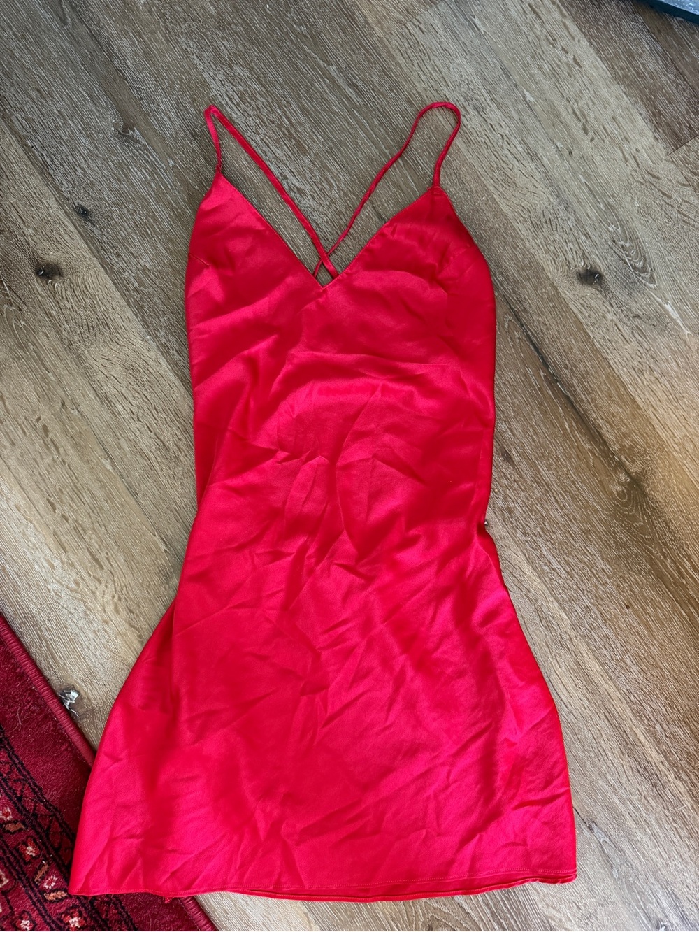 Victoria's Secret Red Satin Mini Dress